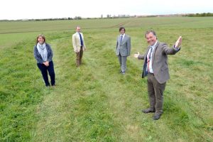 Sue Bowser, Matt Warman MP, Cllr Tom Ashton, Neil Sanderson at the proposed site of the new Skegness Gateway